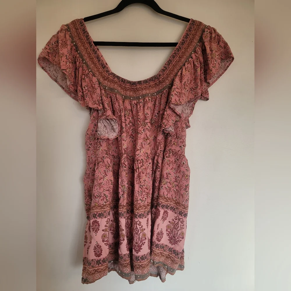 Davi & Dani 2XL Floral Pink Blouse 100% Rayon - Picture 6 of 8